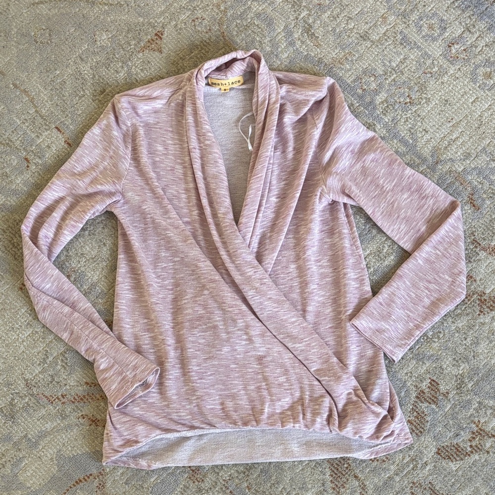 Mesh + Lace Pink textured Yoga Top